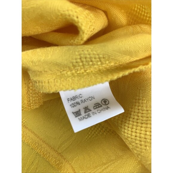 Cupshe Yellow Beach Cover Up Dress V-Neck Dolman Sleeve Side Slits Rayon Medium - Picture 14 of 16